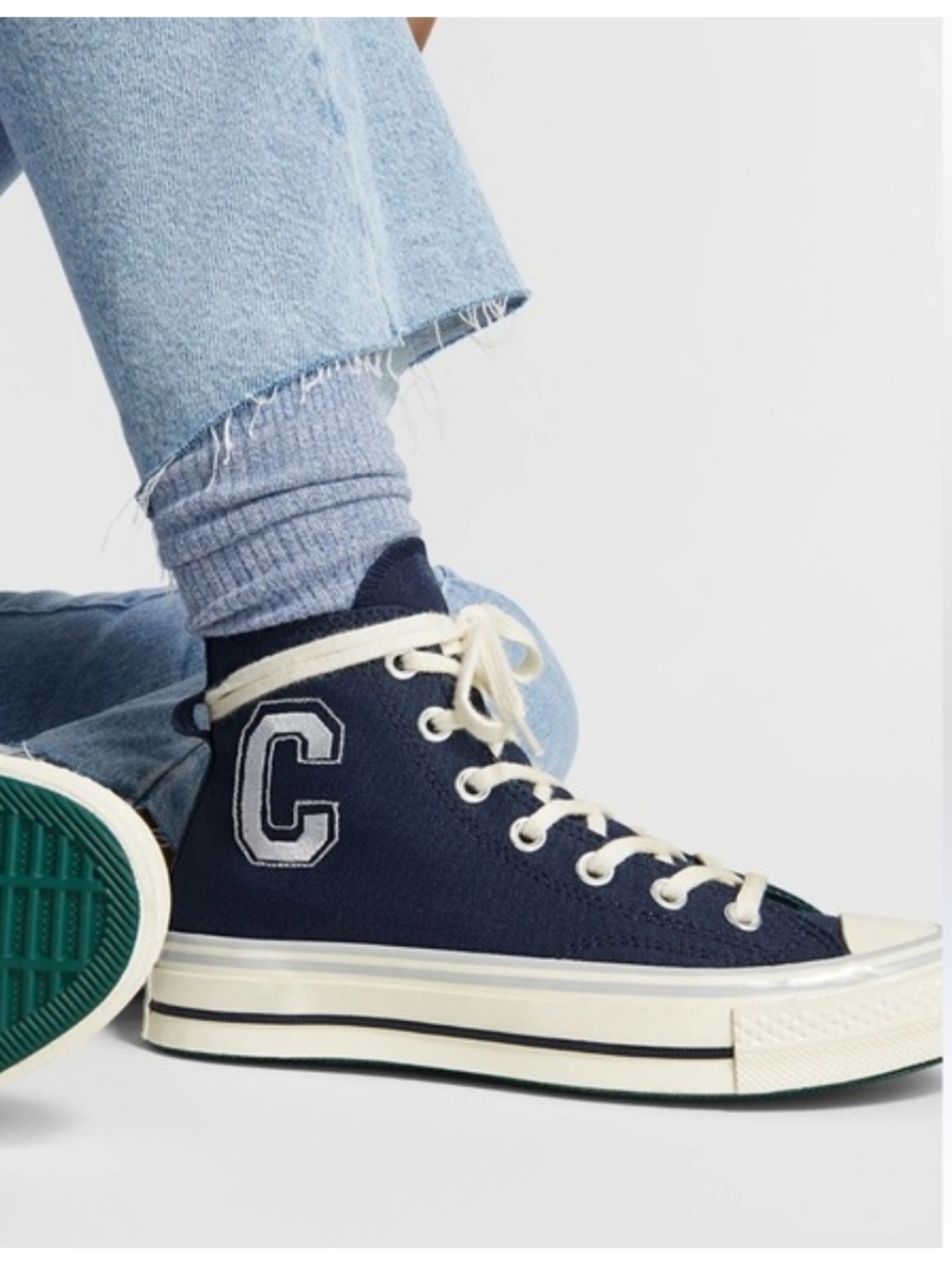 Converse Chuck 70 High Letterman Collegiate Obsidian Sneakers Womens 9